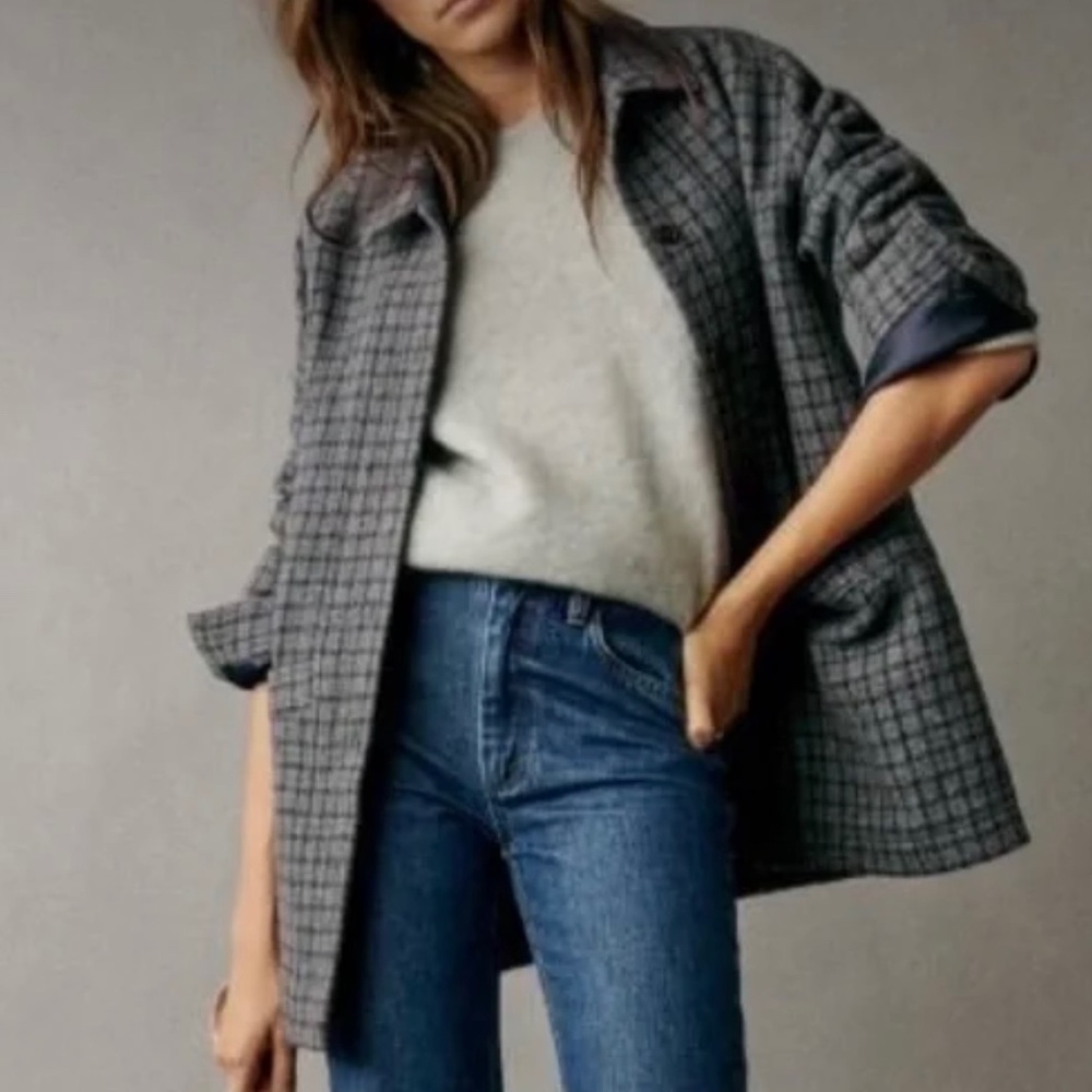 Sezane Will Jacket Edinburgh Tile Virgin Wool NWOT Size M